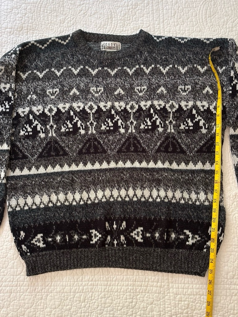 City Streets Black and Gray Crewneck Sweater